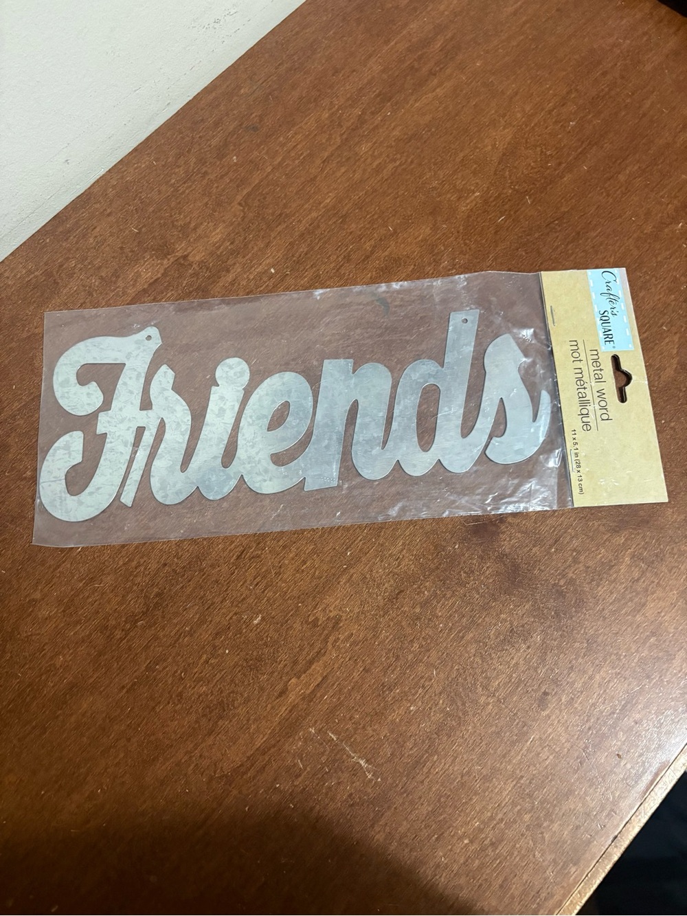Crafters Square Silver Metal "Friends" Word Wall Sign Hanging 11 x 5.1 in